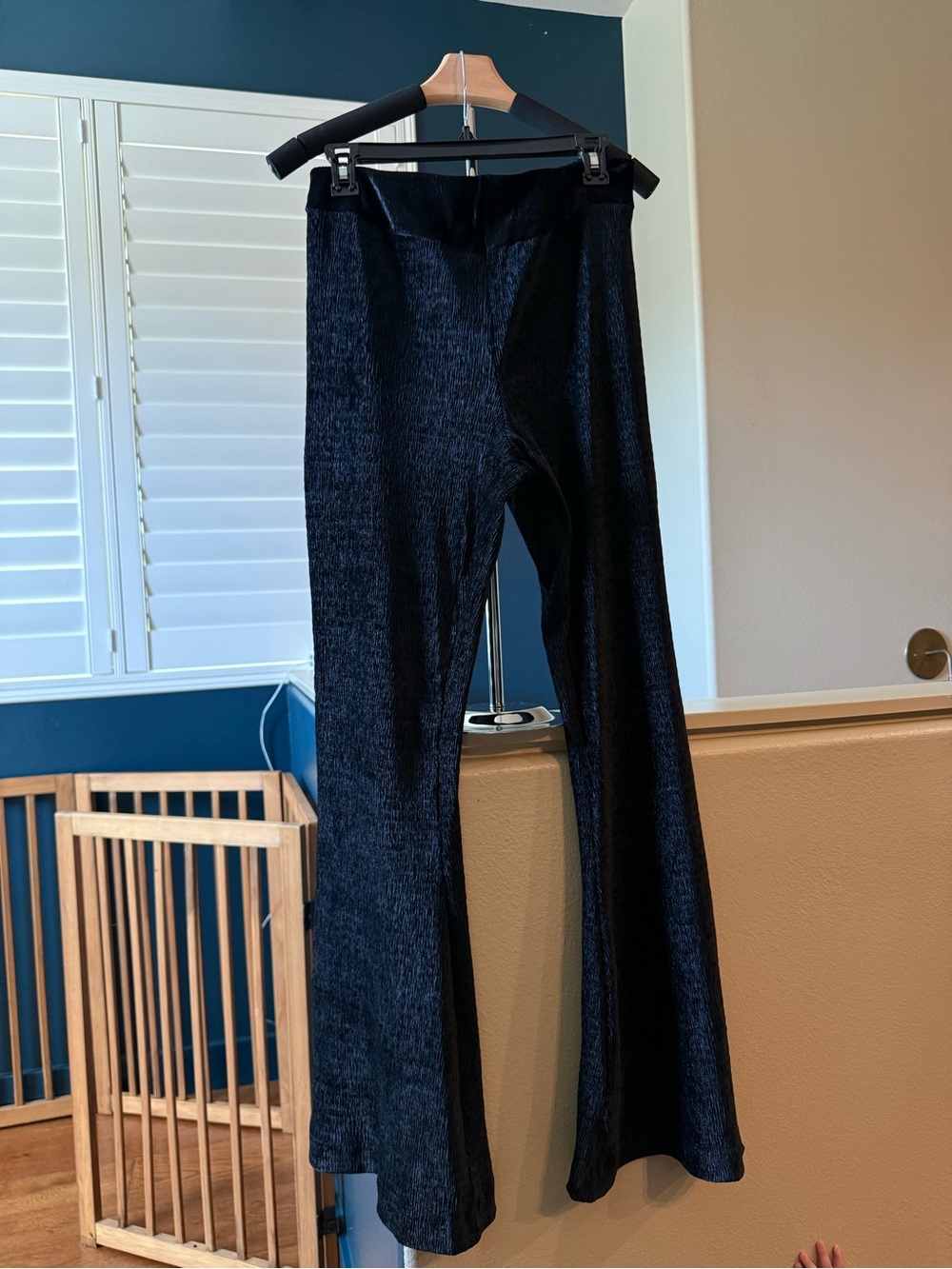 Free People Black Velvet Flare Pants